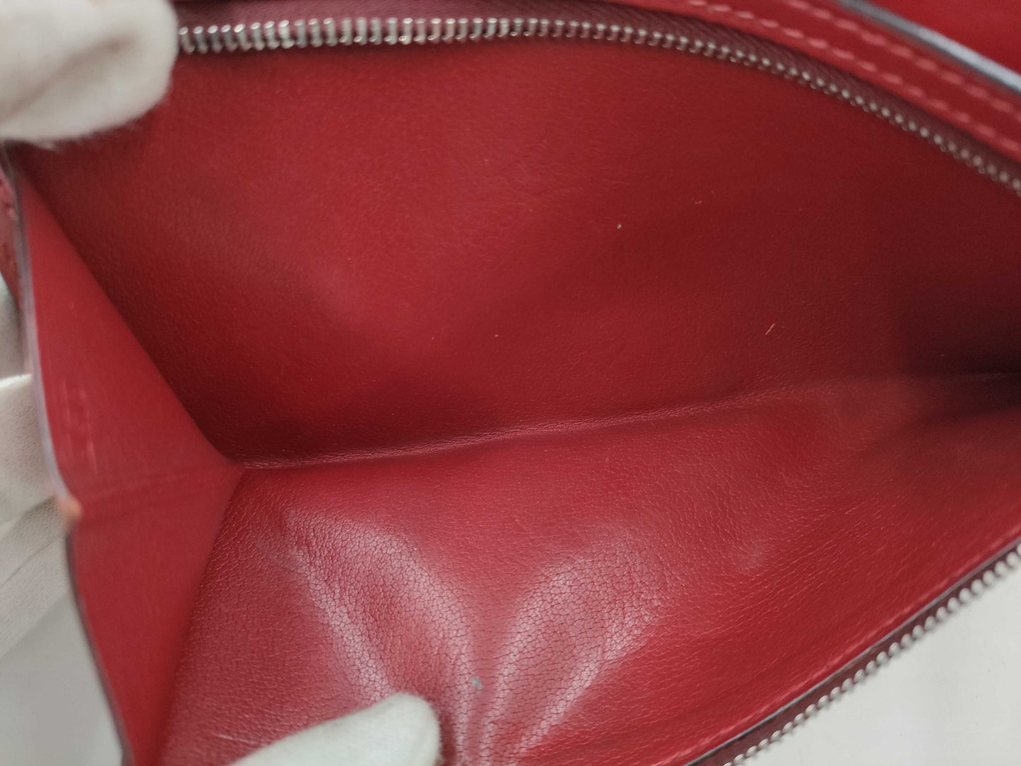 HERMES Bearn Soufflet □H Red Wallet