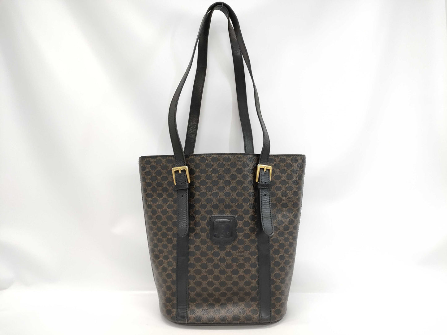 CELINE Macadam Black PVC Triomphe Bucket Tote Bag Shoulder Bag Tote Bag