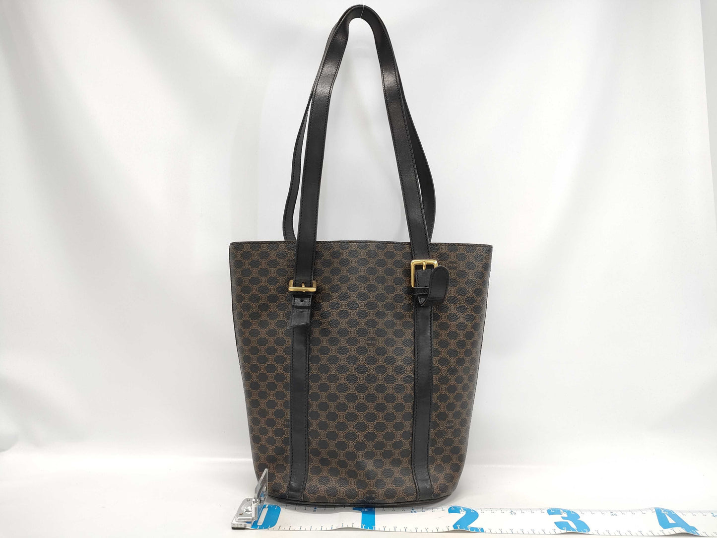 CELINE Macadam Black PVC Triomphe Bucket Tote Bag Shoulder Bag Tote Bag