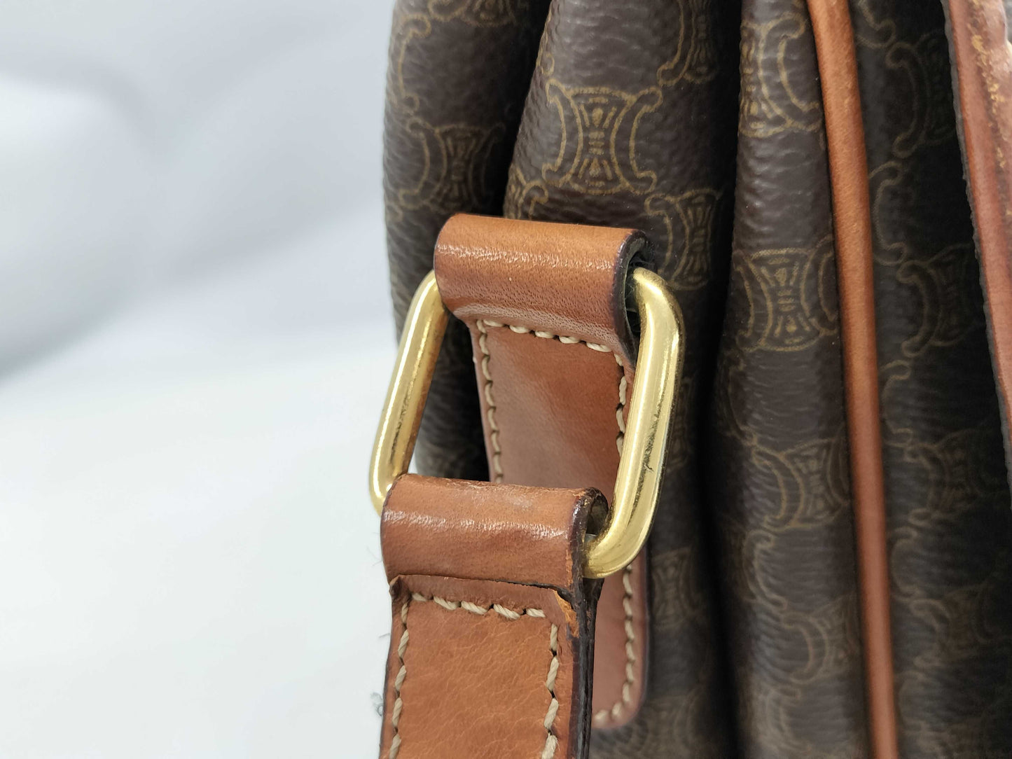 CELINE Macadam PVC Shoulder Bag with Circle Hardware