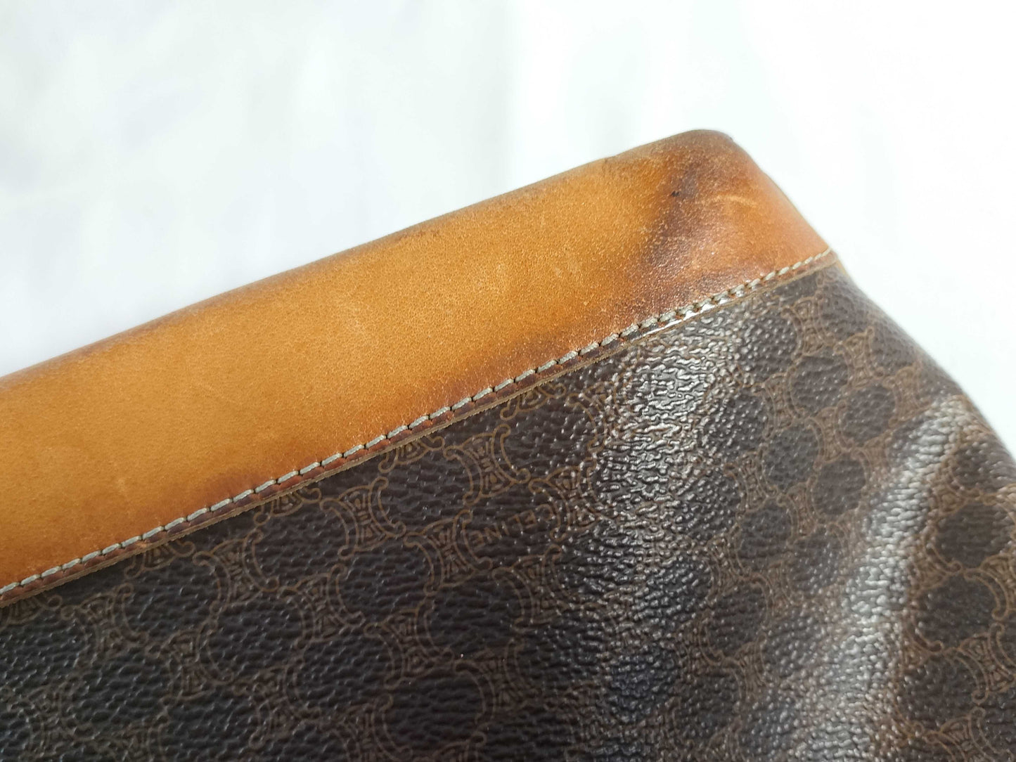 CELINE Macadam PVC and Leather Tote Bag, Brown