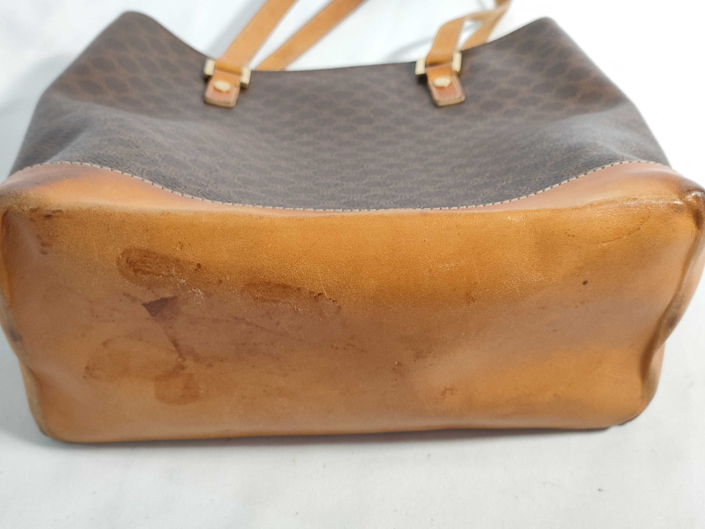 CELINE Macadam PVC and Leather Tote Bag, Brown