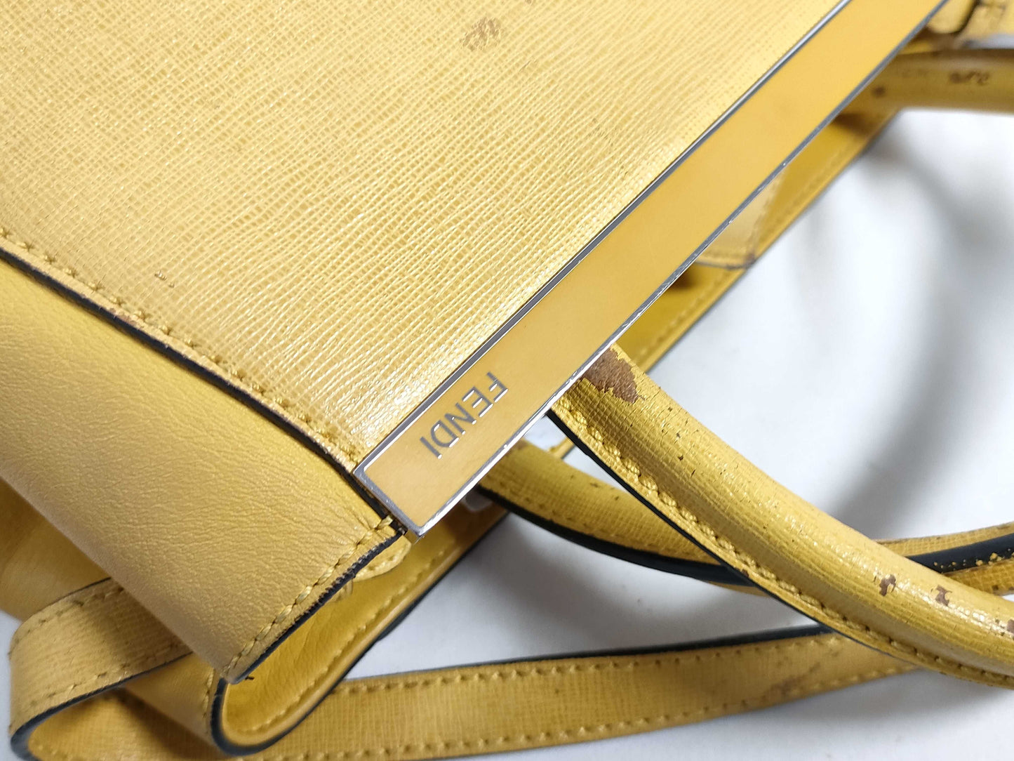 FENDI ID-Fendi Leather Yellow Saffiano 25cm #8BH253-D7E-158-8241 Hand Bags SHW Handbag