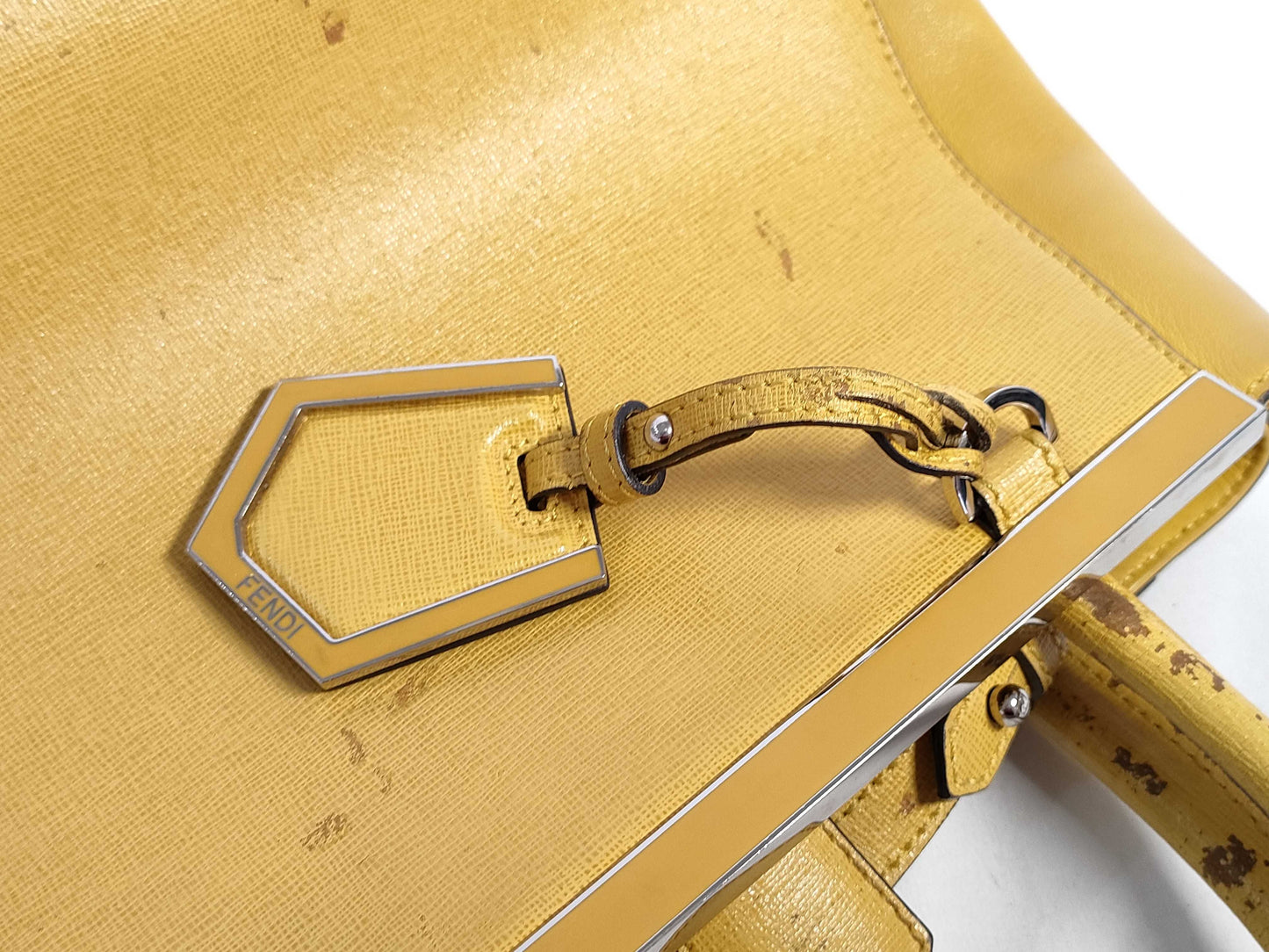 FENDI ID-Fendi Leather Yellow Saffiano 25cm #8BH253-D7E-158-8241 Hand Bags SHW Handbag