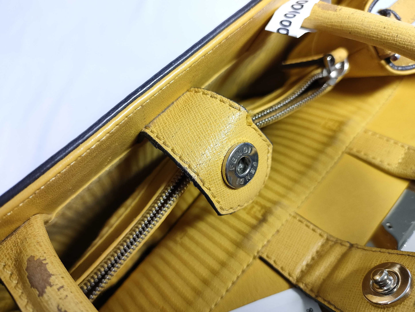 FENDI ID-Fendi Leather Yellow Saffiano 25cm #8BH253-D7E-158-8241 Hand Bags SHW Handbag