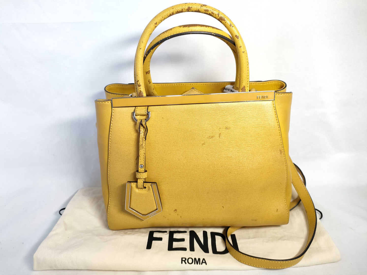 FENDI ID-Fendi Leather Yellow Saffiano 25cm #8BH253-D7E-158-8241 Hand Bags SHW Handbag