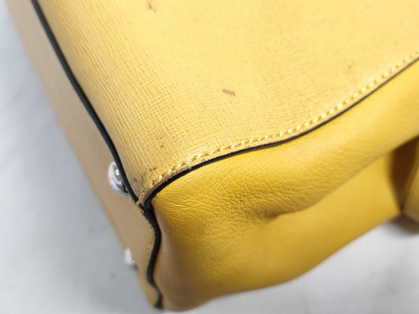 FENDI ID-Fendi Leather Yellow Saffiano 25cm #8BH253-D7E-158-8241 Hand Bags SHW Handbag