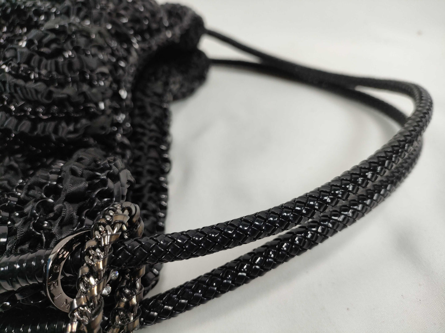ANTEPRIMA ANTEPRIMA Wire Bag Tote Bag Black with Ribbon Charm Handbag