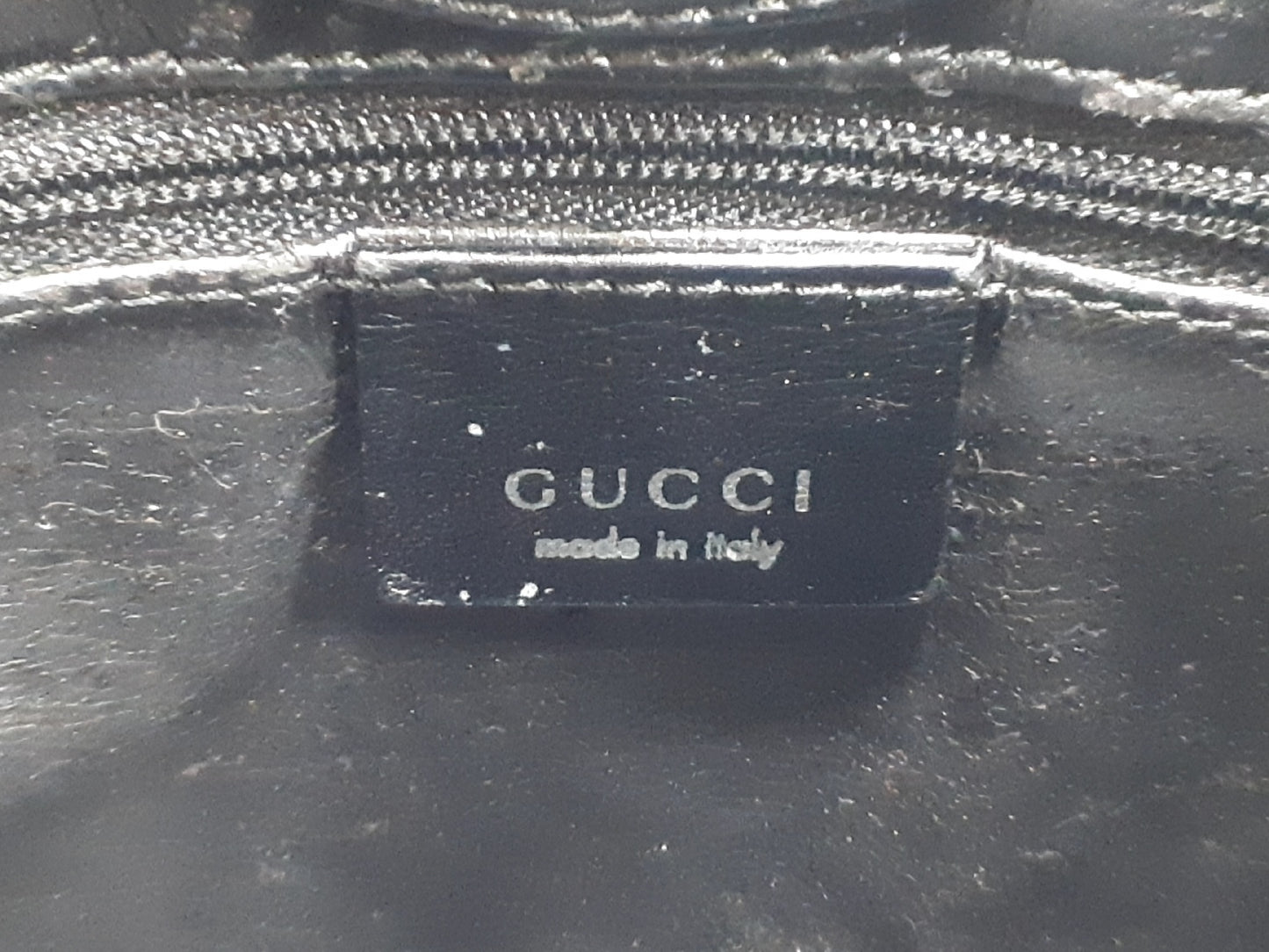 GUCCI Leather Hand Shoulder Bag, Black with Silver Hardware, 001 3124
