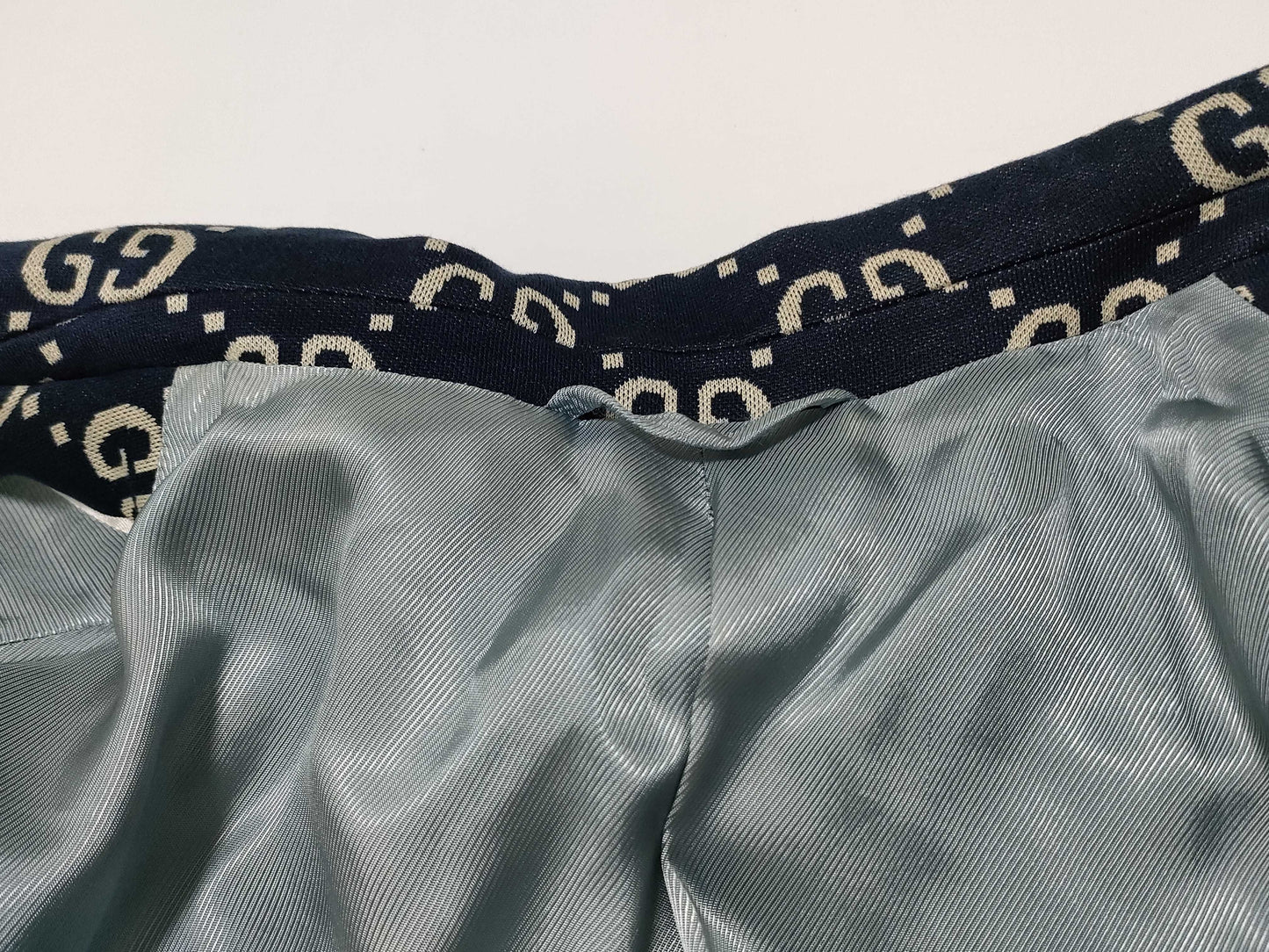 GUCCI Men's Navy GG Logo Tailored Jacket, Size XL, Excellent Condition, Unused