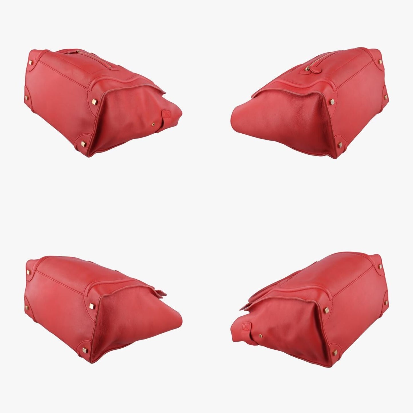 CELINE Luggage Mini Shopper Red Leather F-UP-0181 Handbag