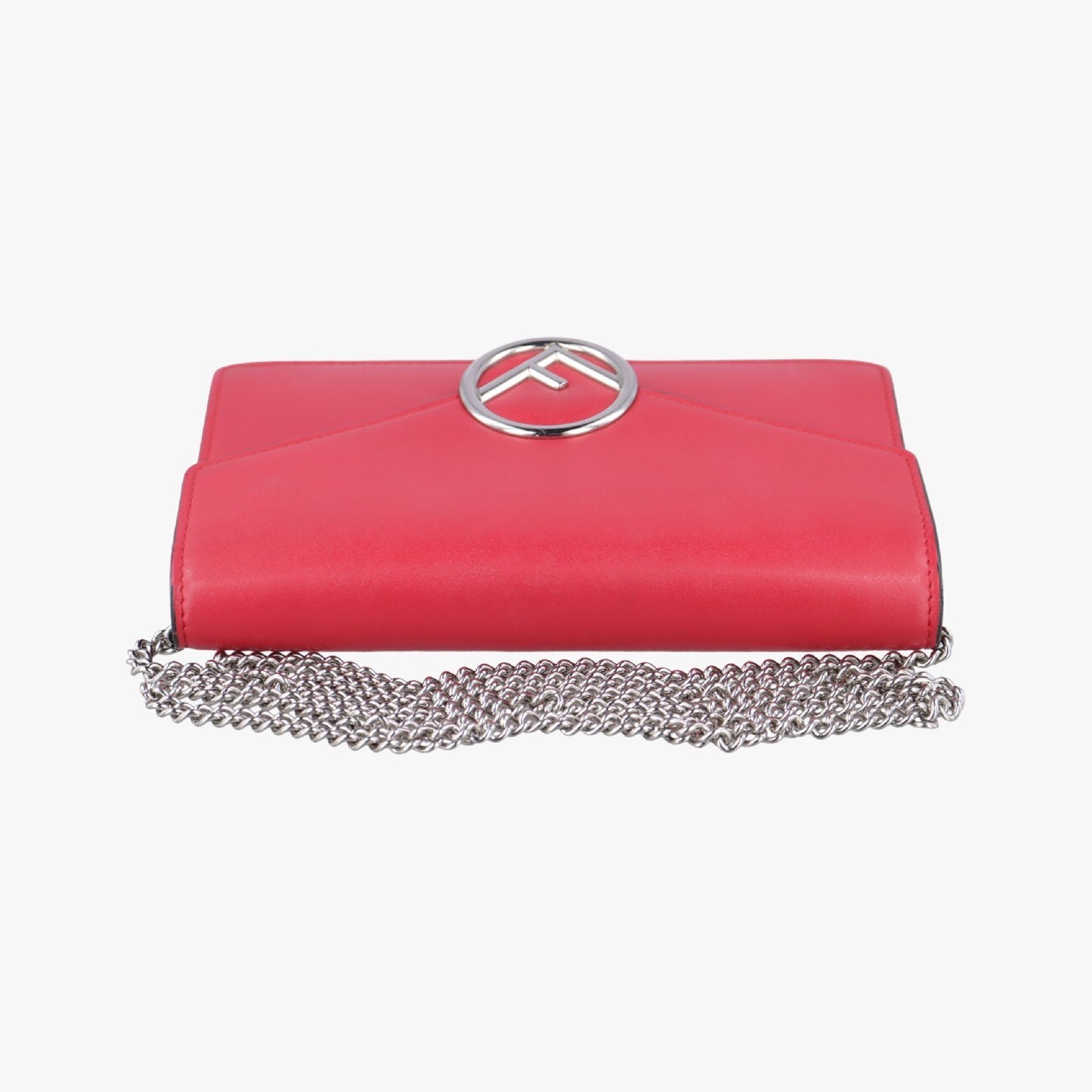 FENDI F Is Red Leather Shoulder Bag 8BS0068BS006 A386 188-8241
