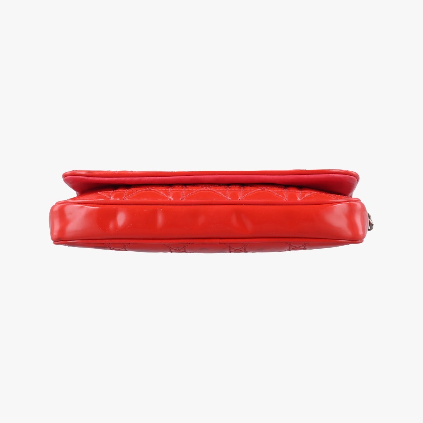 Dior Lady Dior Cannage Orange Patent 02-LUA-1110 Shoulder Bag