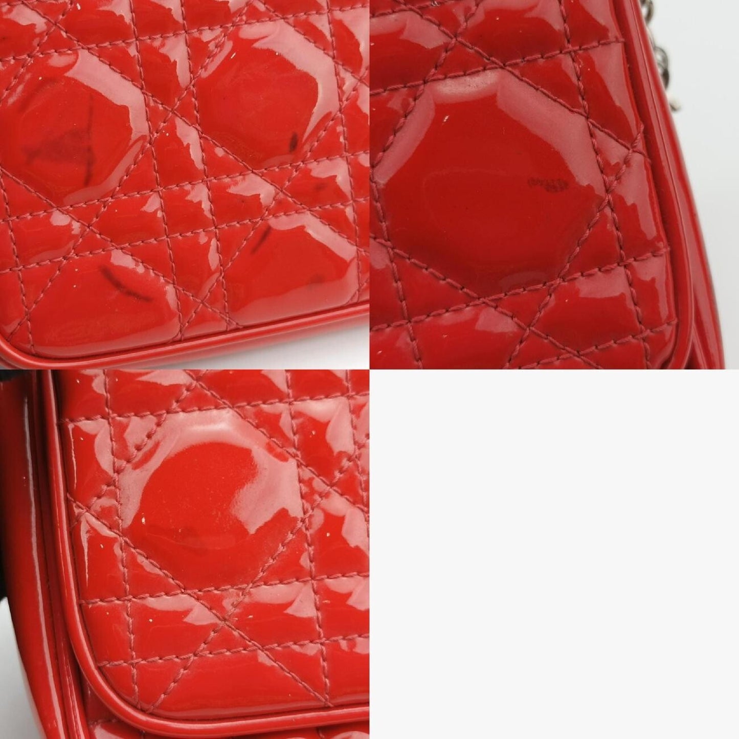 Dior Lady Dior Cannage Orange Patent 02-LUA-1110 Shoulder Bag