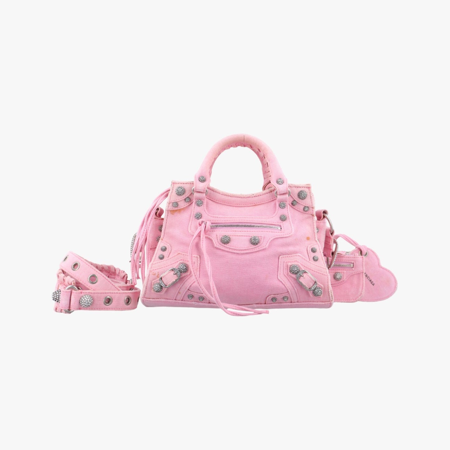 BALENCIAGA Neo Cagoule XS Pink Denim Shoulder Bag 700940.5809.R.562481