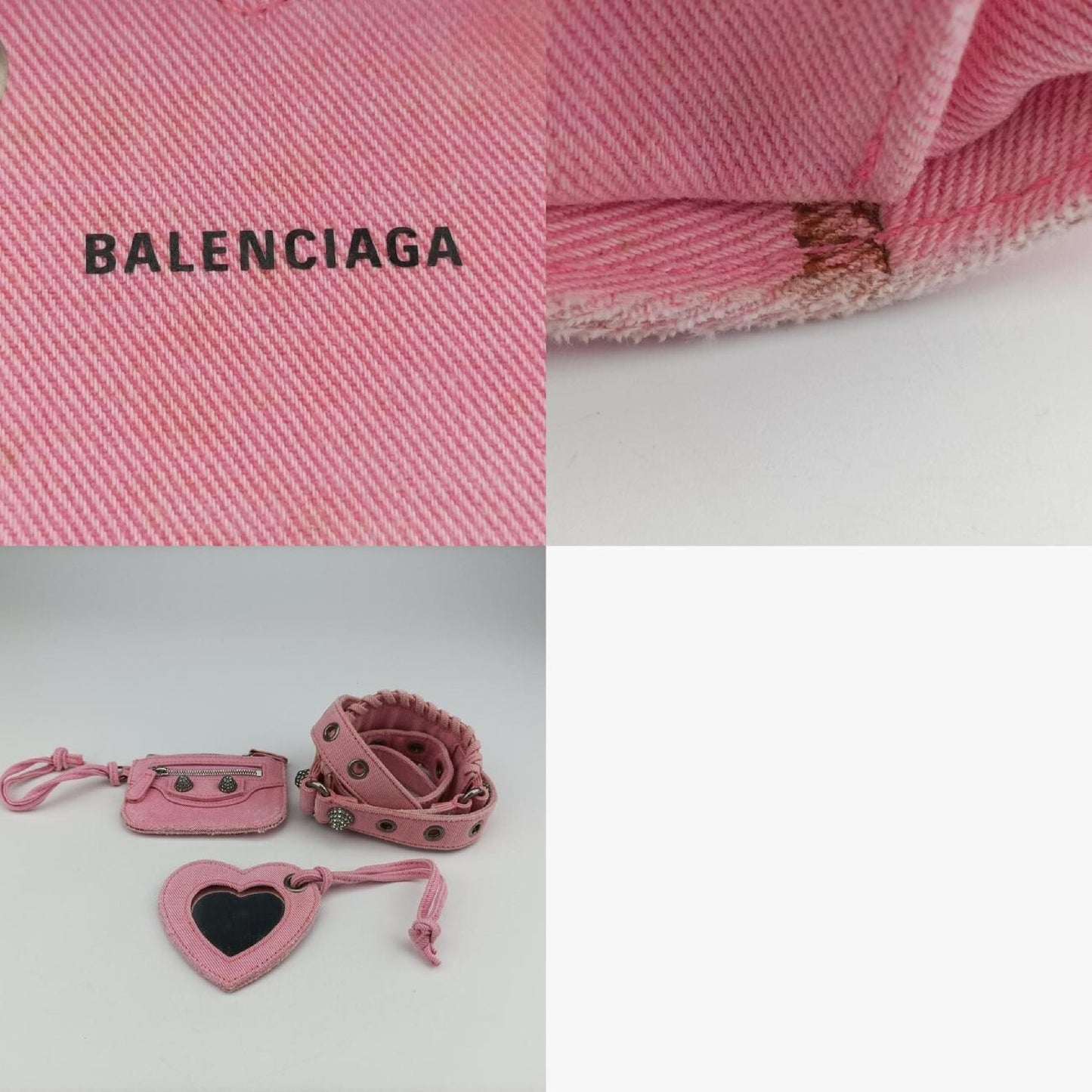 BALENCIAGA Neo Cagoule XS Pink Denim Shoulder Bag 700940.5809.R.562481