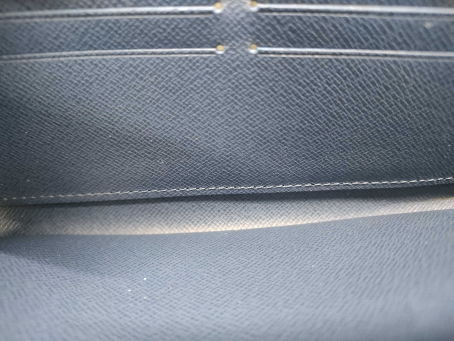 LOUIS VUITTON Monogram Denim Zippy Wallet, Blue, Round Zipper, Long Wallet