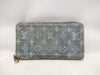 LOUIS VUITTON Monogram Denim Zippy Wallet, Blue, Round Zipper, Long Wallet