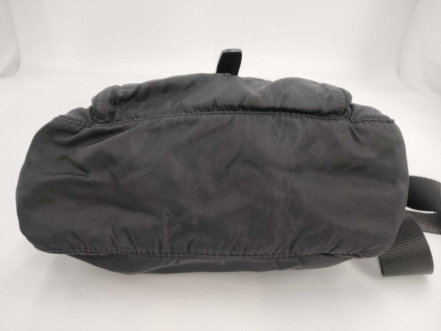 PRADA Prada Triangle Plaque Logo Black Nylon and Leather Shoulder Bag