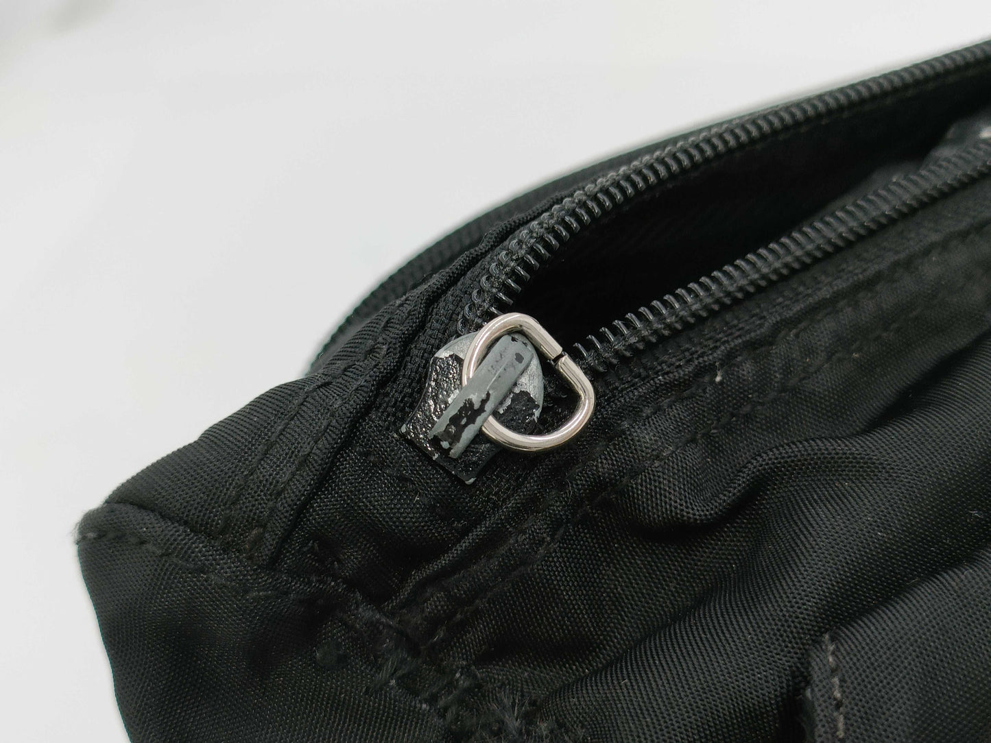 PRADA Prada Triangle Plaque Logo Black Nylon and Leather Shoulder Bag