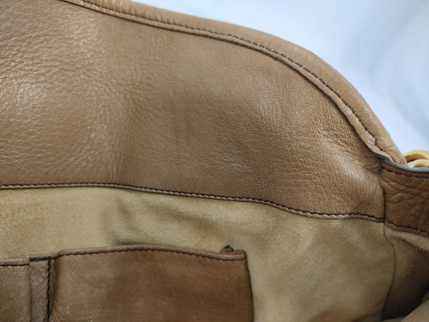 PRADA PRADA logo gold hardware leather brown handbag 2-way shoulder bag tote bag