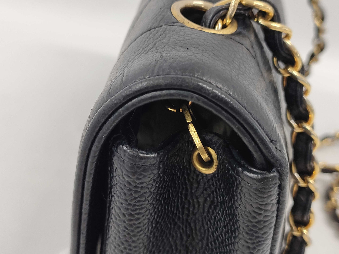 CHANEL Diana Caviar Leather Matelasse Shoulder Bag
