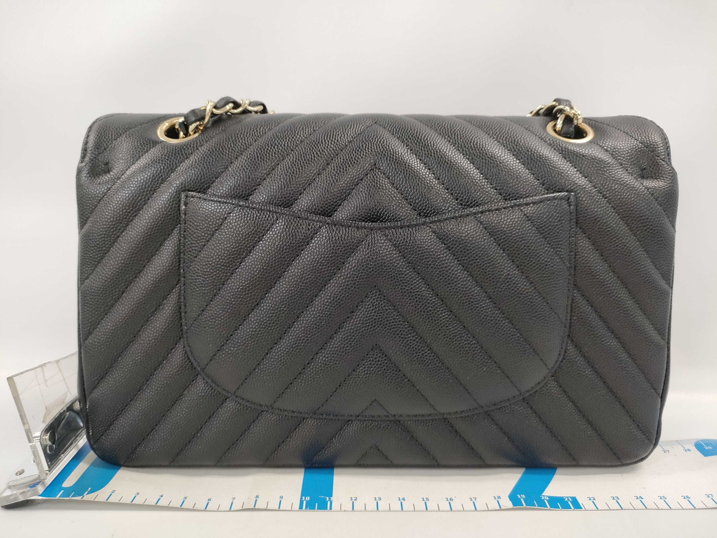 CHANEL Caviar Skin V-Stitch Shoulder Bag