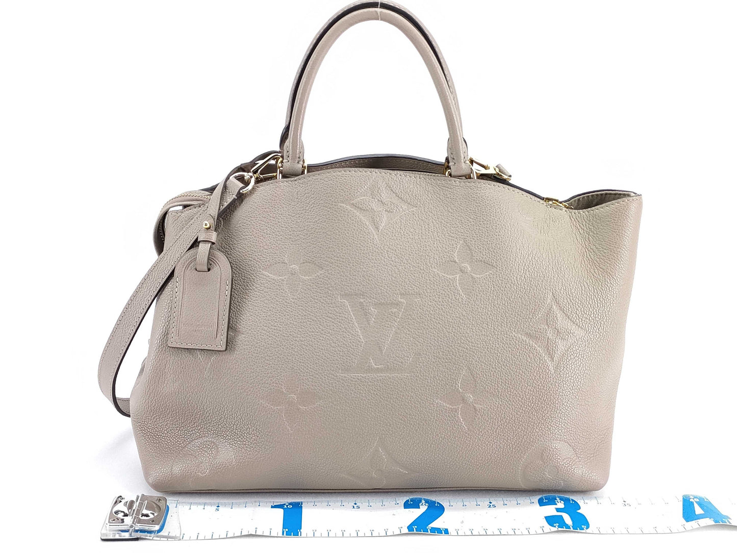 LOUIS VUITTON M45833 Monogram Empreinte Grand Palais MM M45833 Beige RFID Enabled Tote Bag