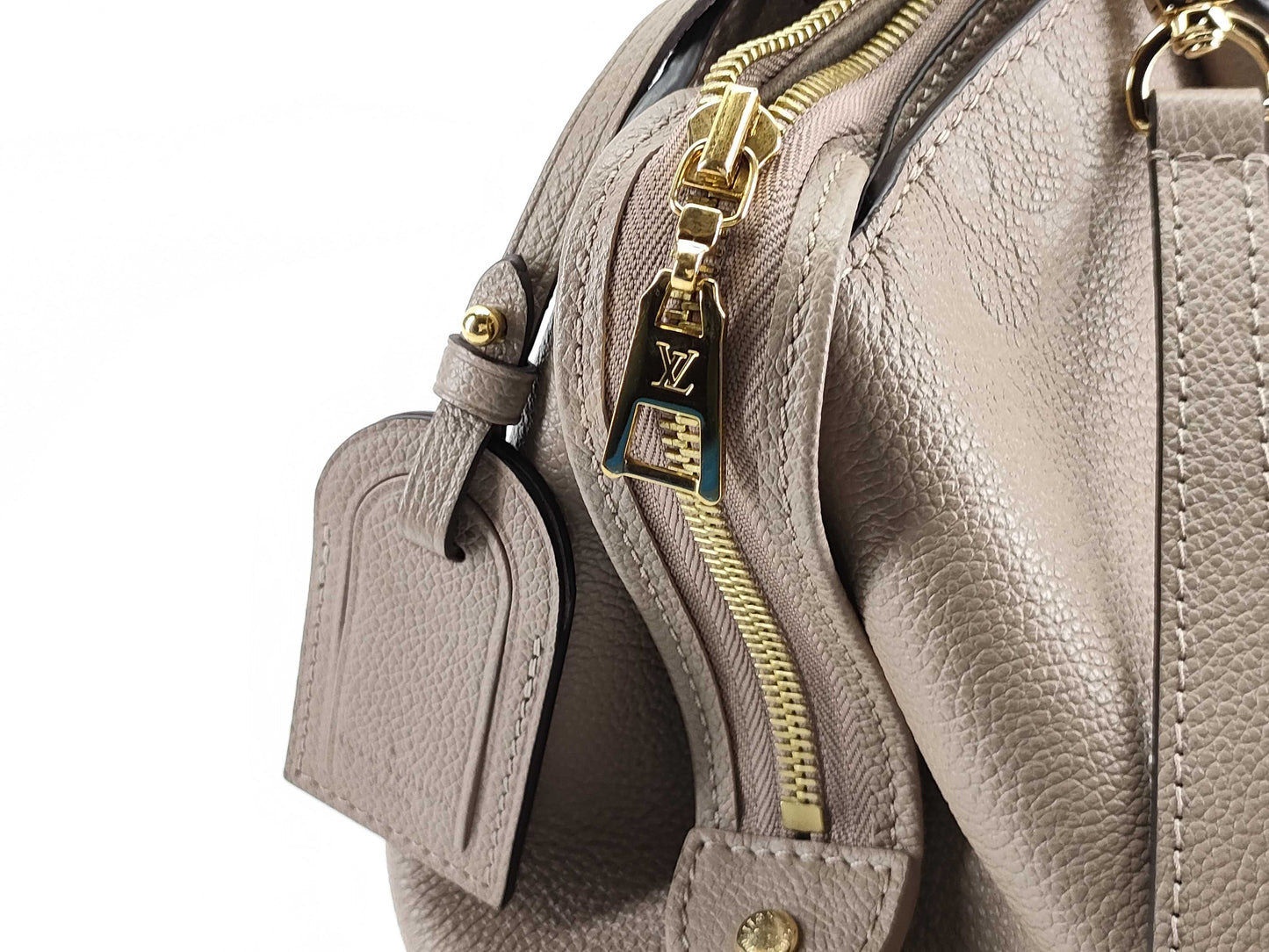 LOUIS VUITTON M45833 Monogram Empreinte Grand Palais MM M45833 Beige RFID Enabled Tote Bag