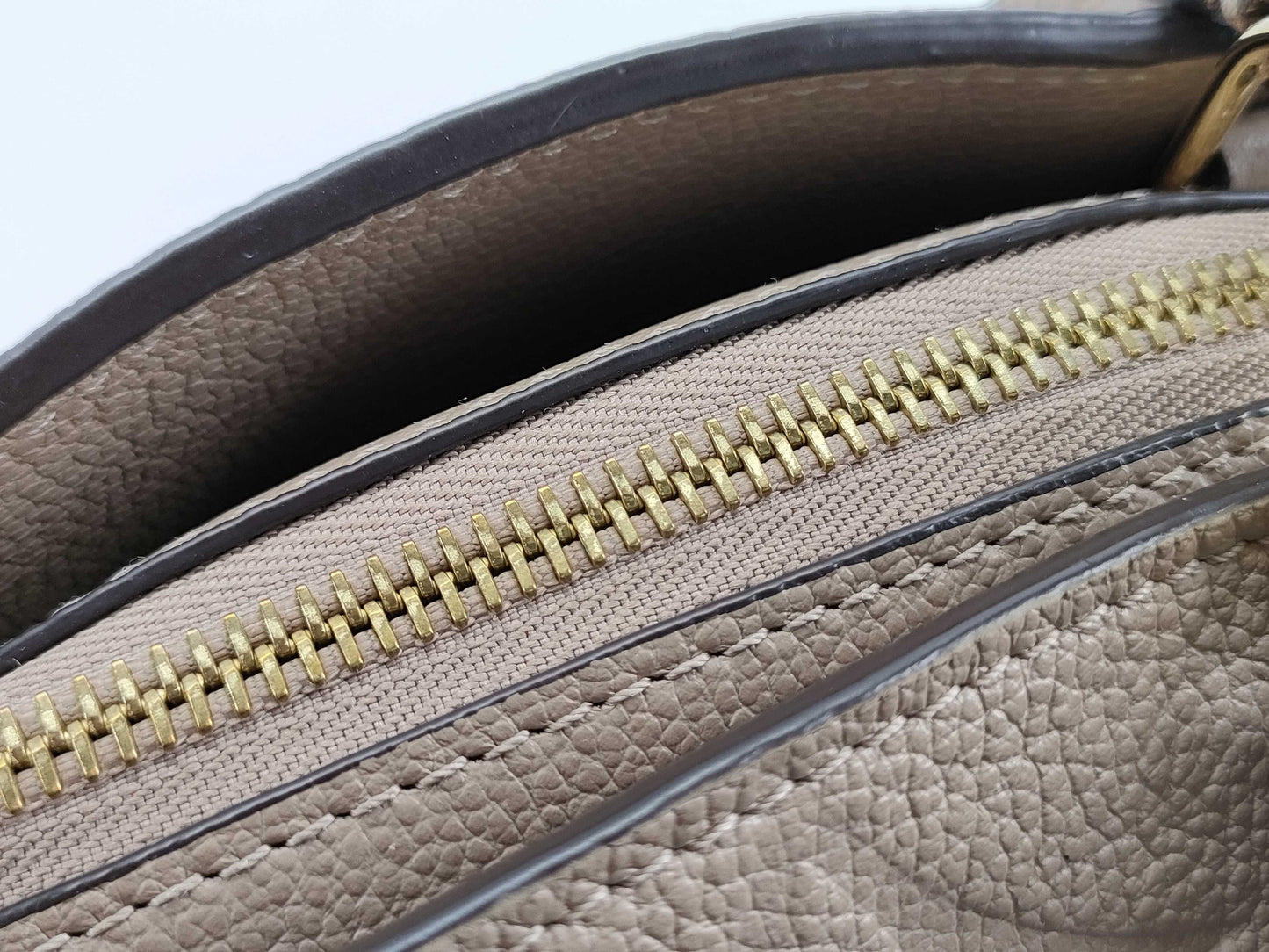 LOUIS VUITTON M45833 Monogram Empreinte Grand Palais MM M45833 Beige RFID Enabled Tote Bag