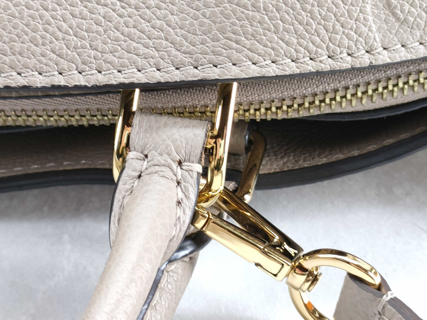 LOUIS VUITTON M45833 Monogram Empreinte Grand Palais MM M45833 Beige RFID Enabled Tote Bag