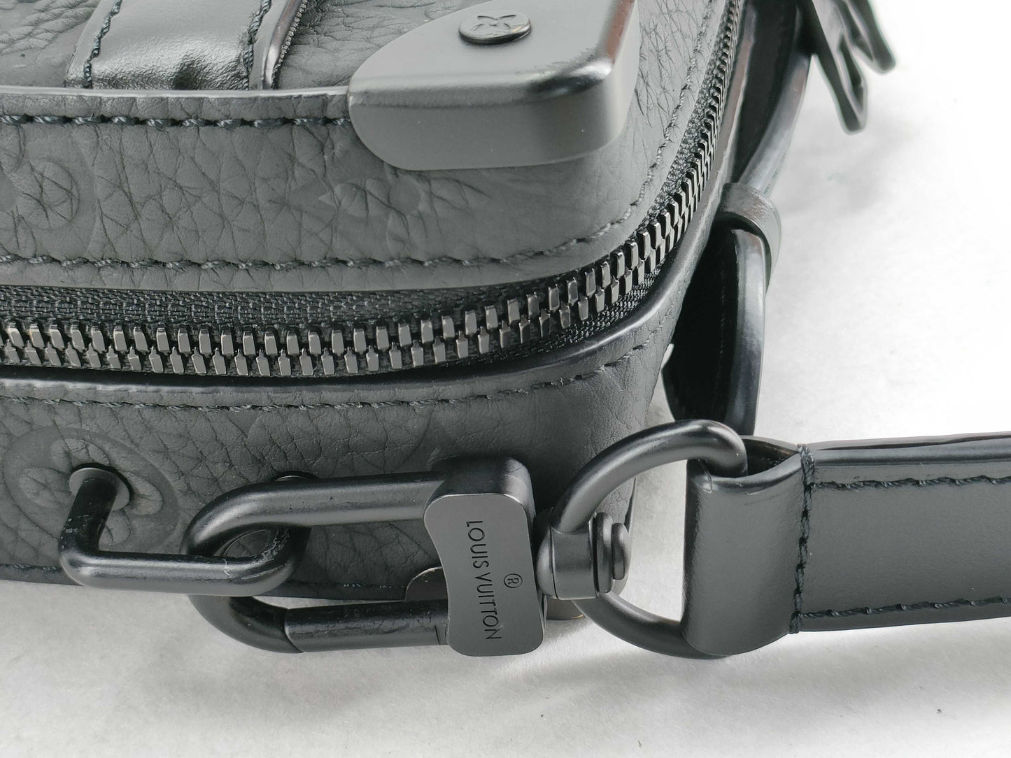 LOUIS VUITTON M59163 Taurillon Handle Soft Trunk M59163 Black RFID Enabled Shoulder Bag