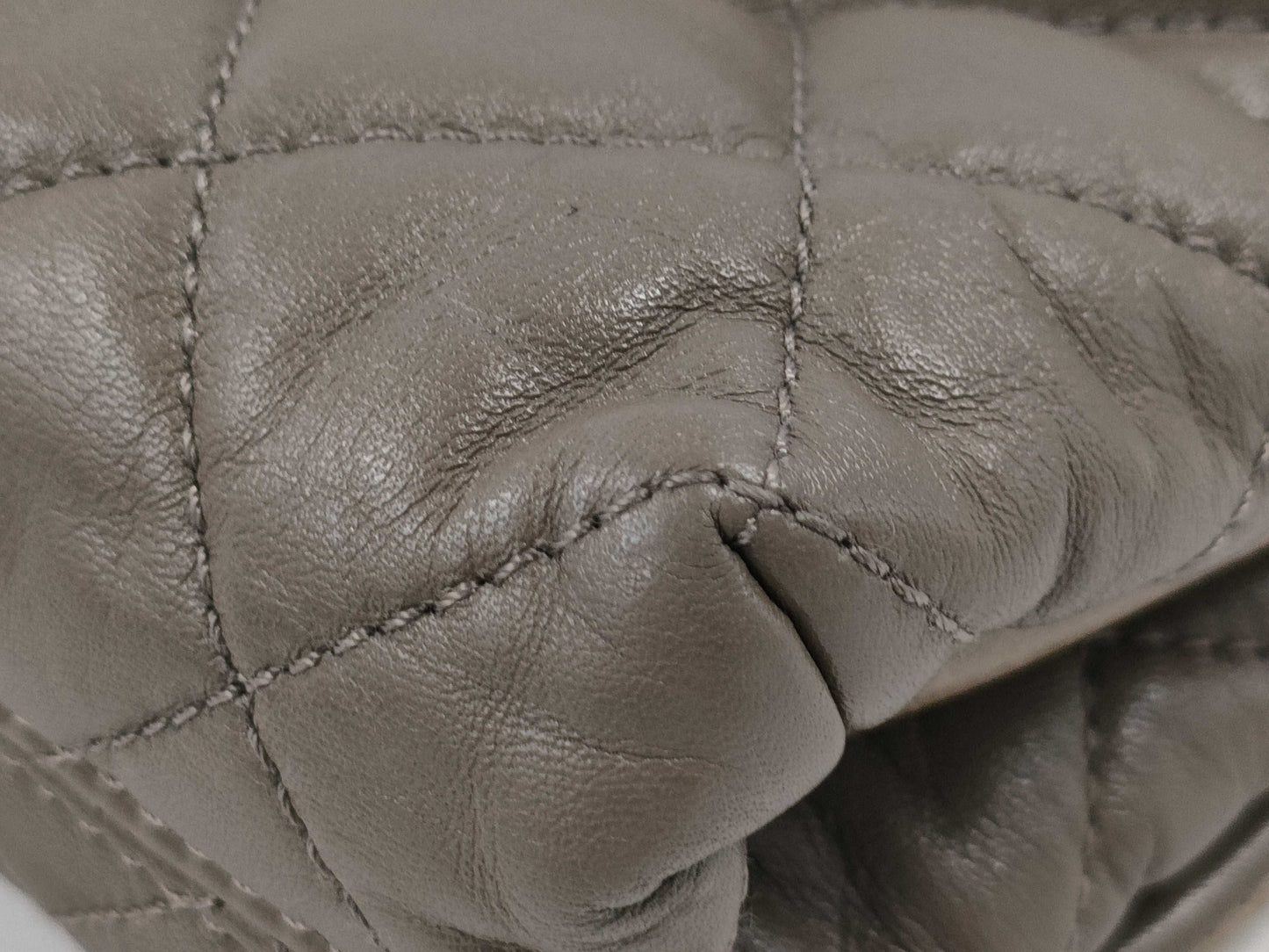 CHANEL Shoulder Bag, GP Hardware, Lambskin, Gray, Shoulder Bag