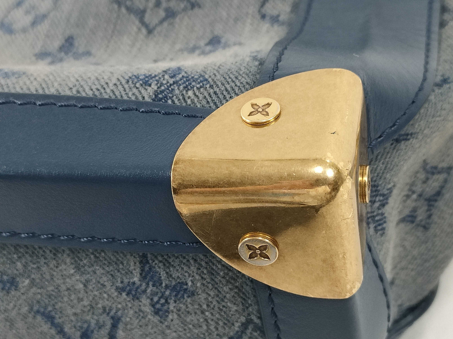LOUIS VUITTON M 44723 Monogram Denim M44723 Monogram Denim Soft Trunk Canvas Navy Shoulder Bag