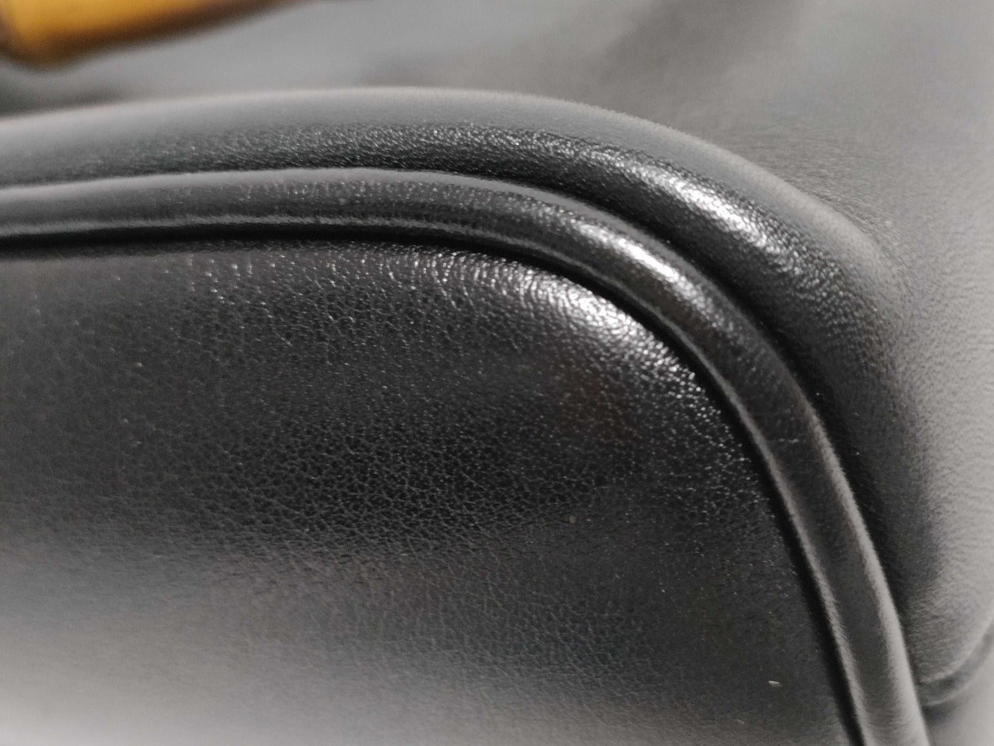 GUCCI Bamboo 007.2865.0231 Bamboo 2-Way Handbag in Black Leather