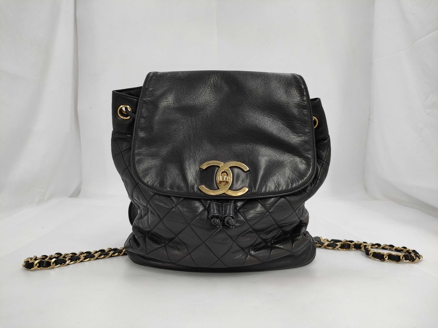 CHANEL Lamb Matelasse Turnlock Backpack
