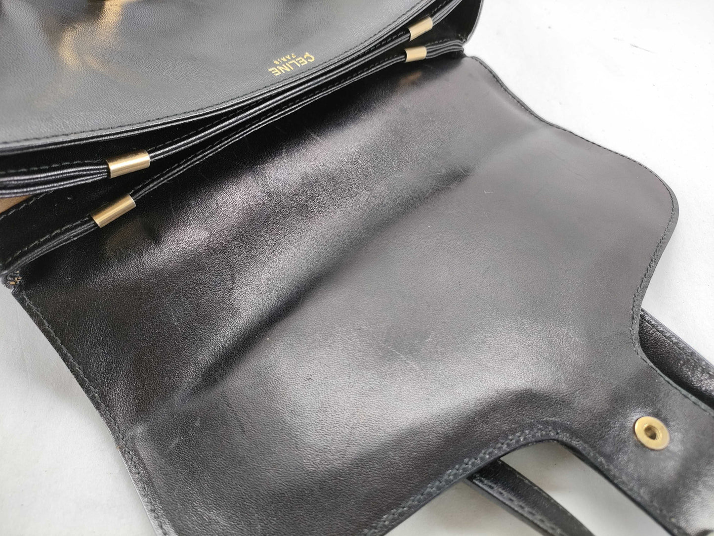 CELINE Leather Triomphe Shoulder Bag