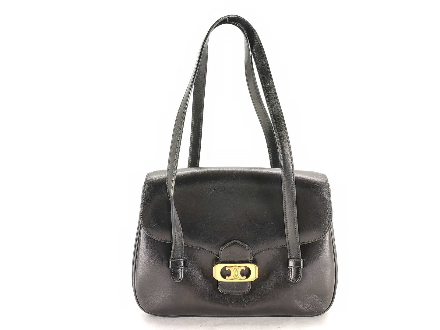 CELINE Leather Triomphe Shoulder Bag