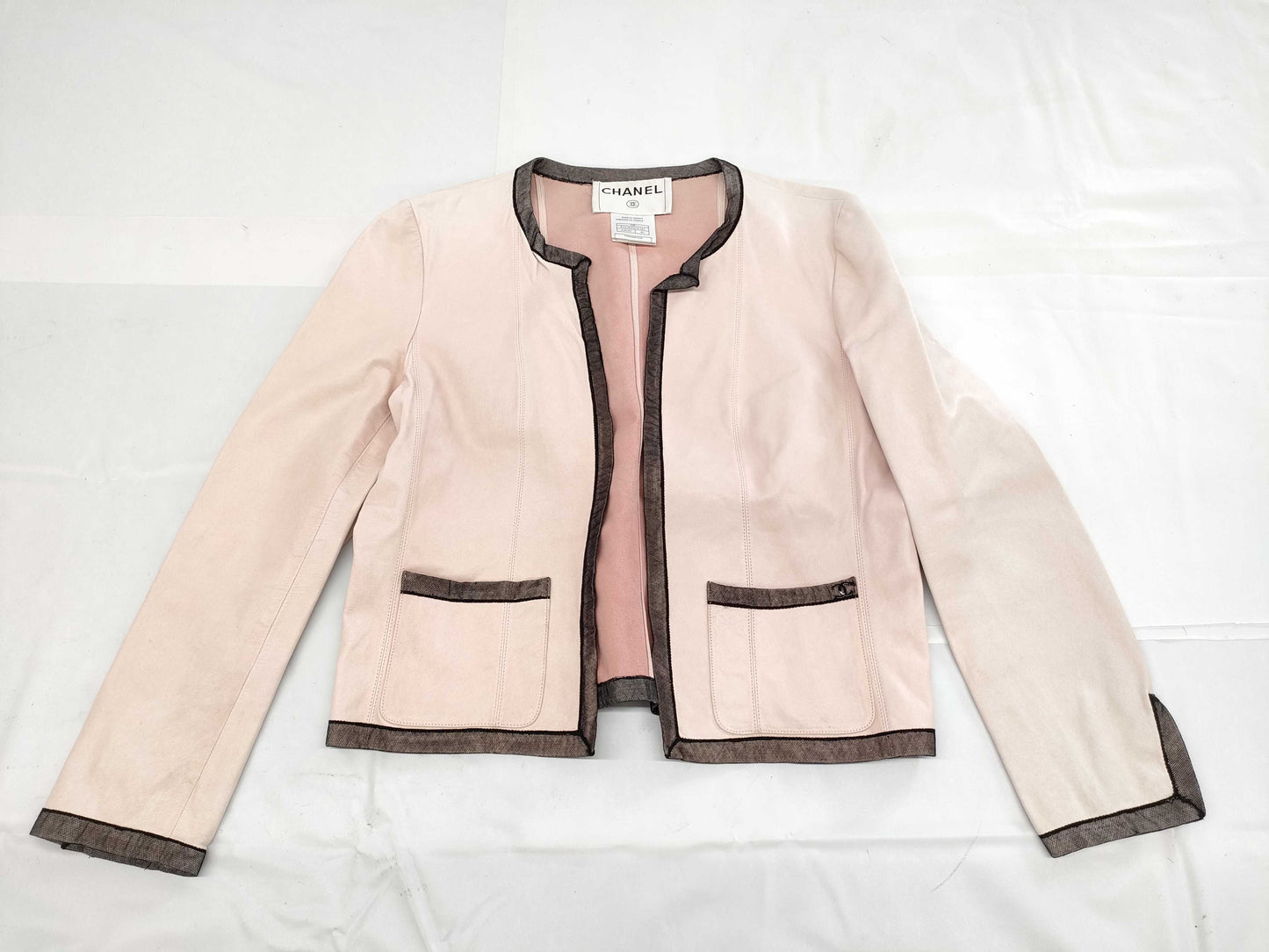 CHANEL Vintage Leather Jacket 03P P21383 Lambskin Size 40 Jacket