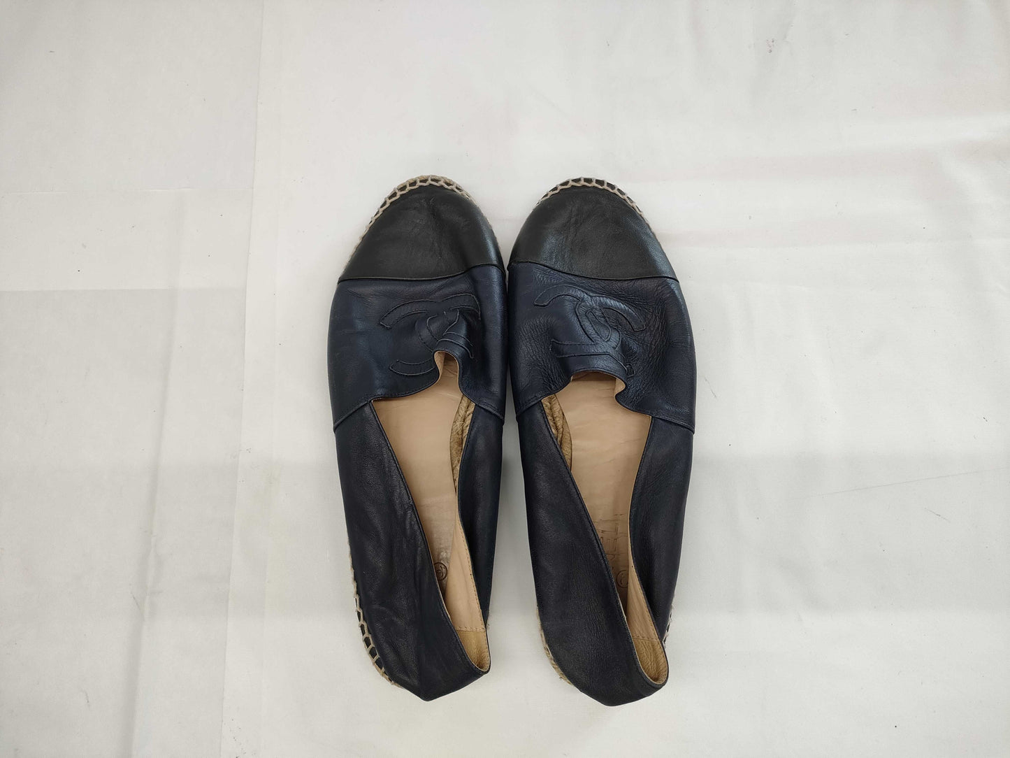 CHANEL Coco Mark Leather Espadrilles G29741 Men's Size 44 Other Shoes