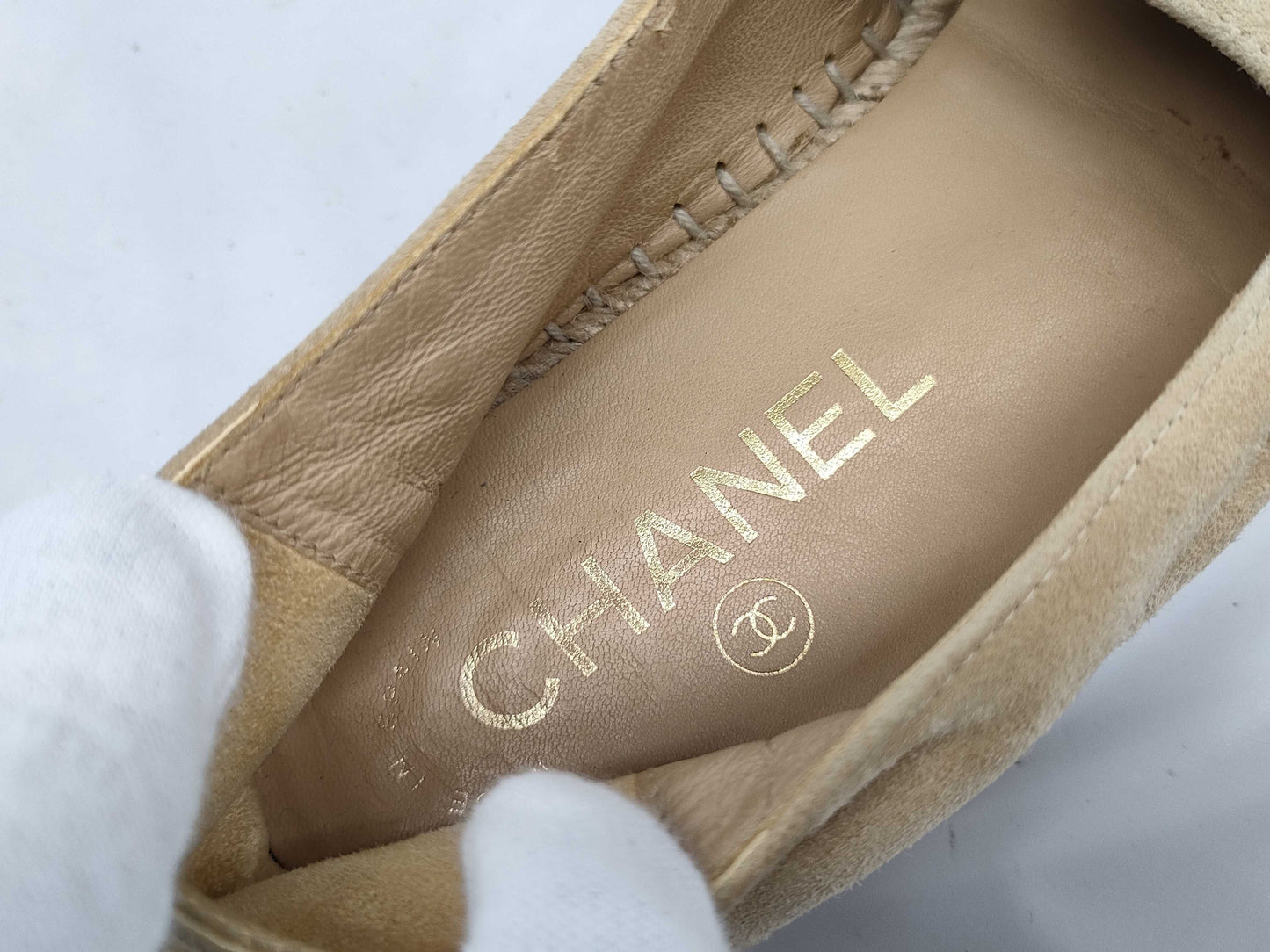 CHANEL Espadrilles with Coco Mark and Pearl, G29762, Size 36, Other Shoes