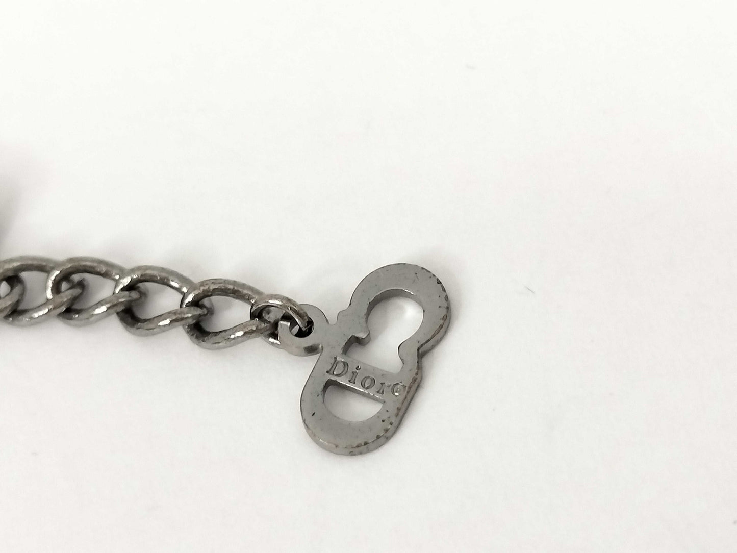 Dior necklace logo silver necklace