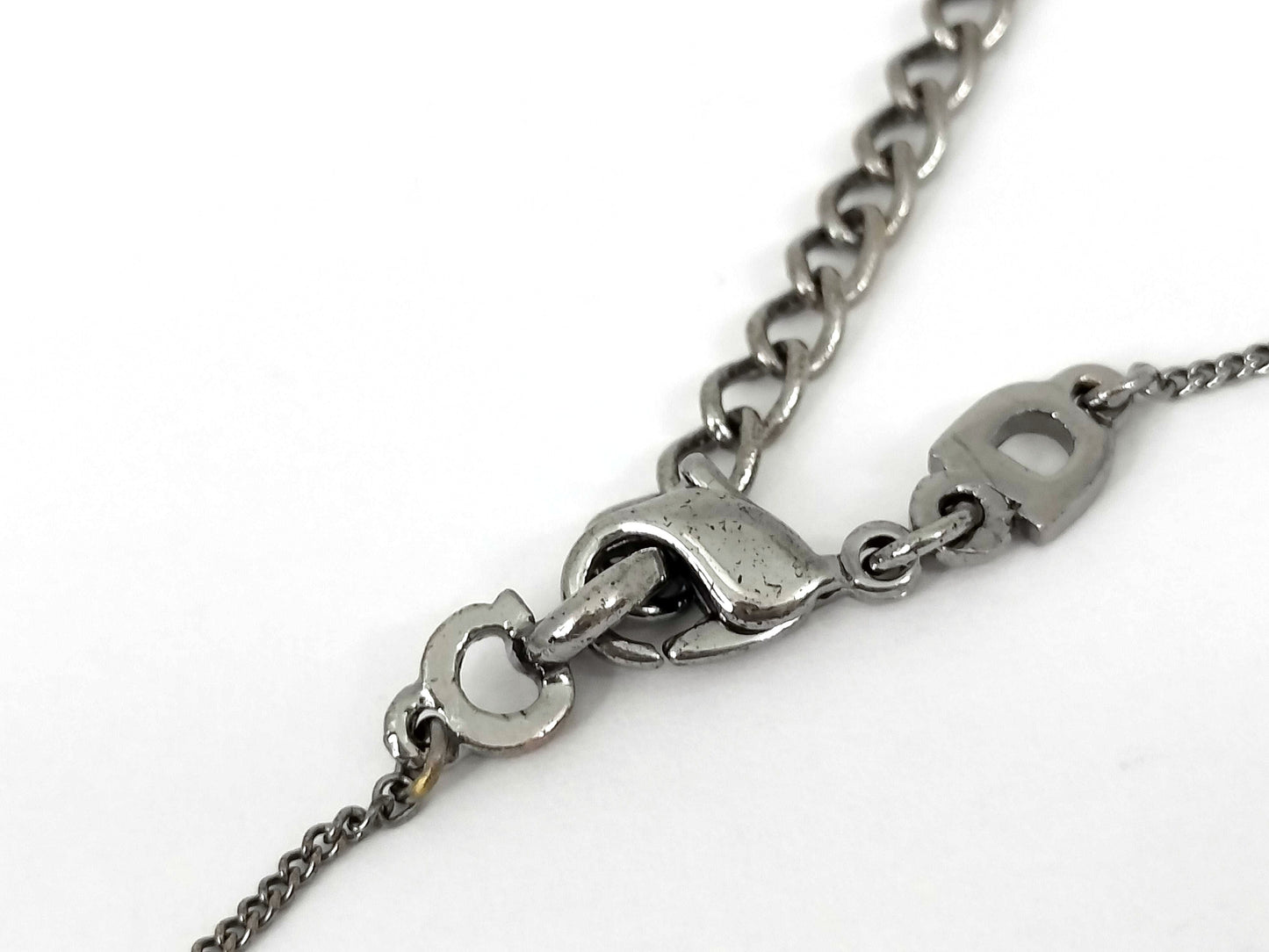 Dior necklace logo silver necklace