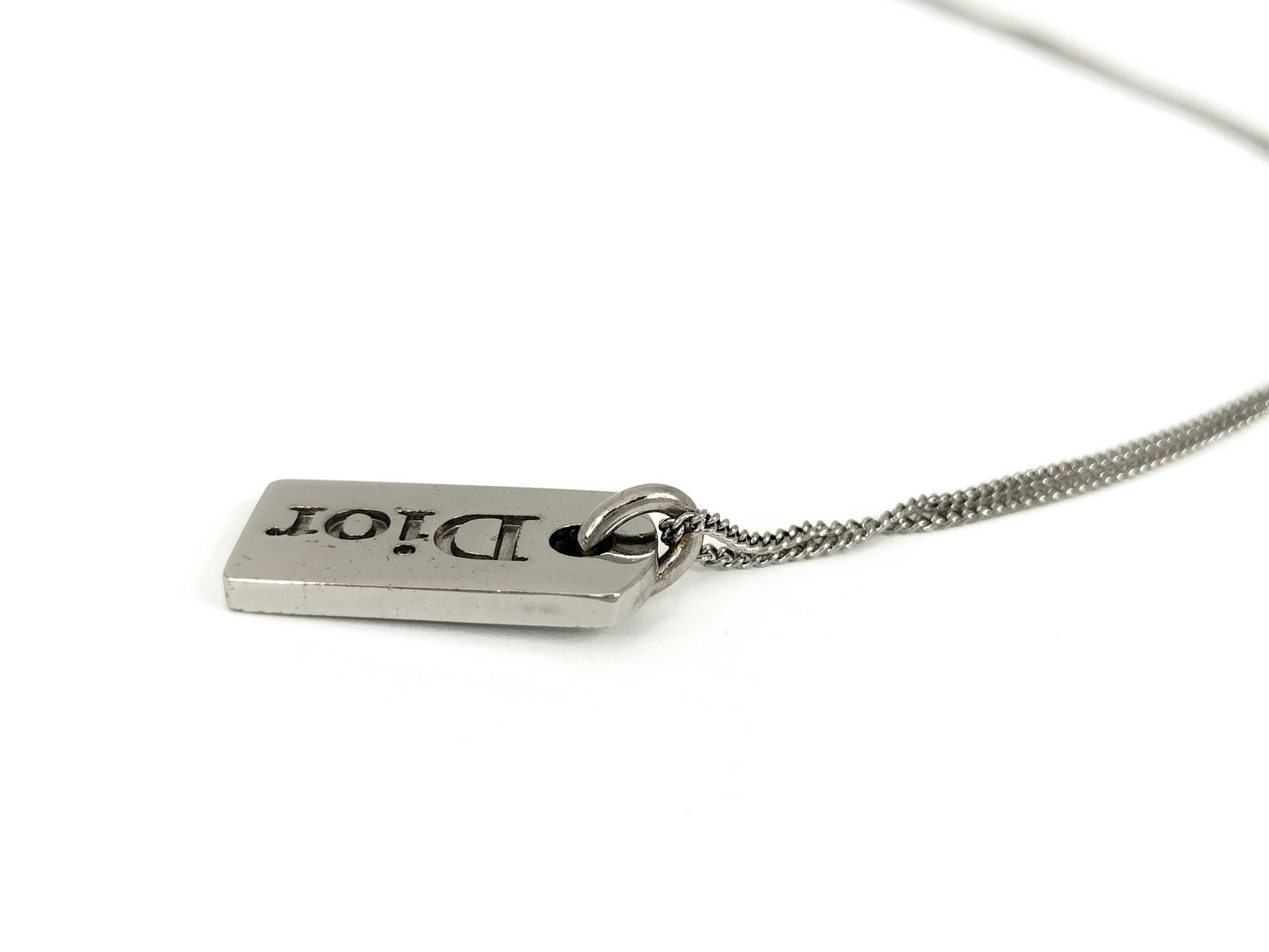 Dior necklace logo silver necklace