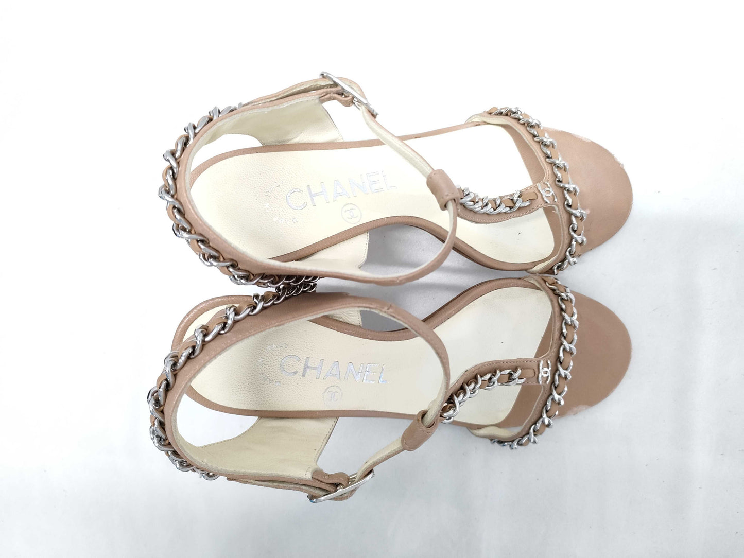 CHANEL CHANEL Coco Mark Chain Heel Sandals Size 35 Sandals