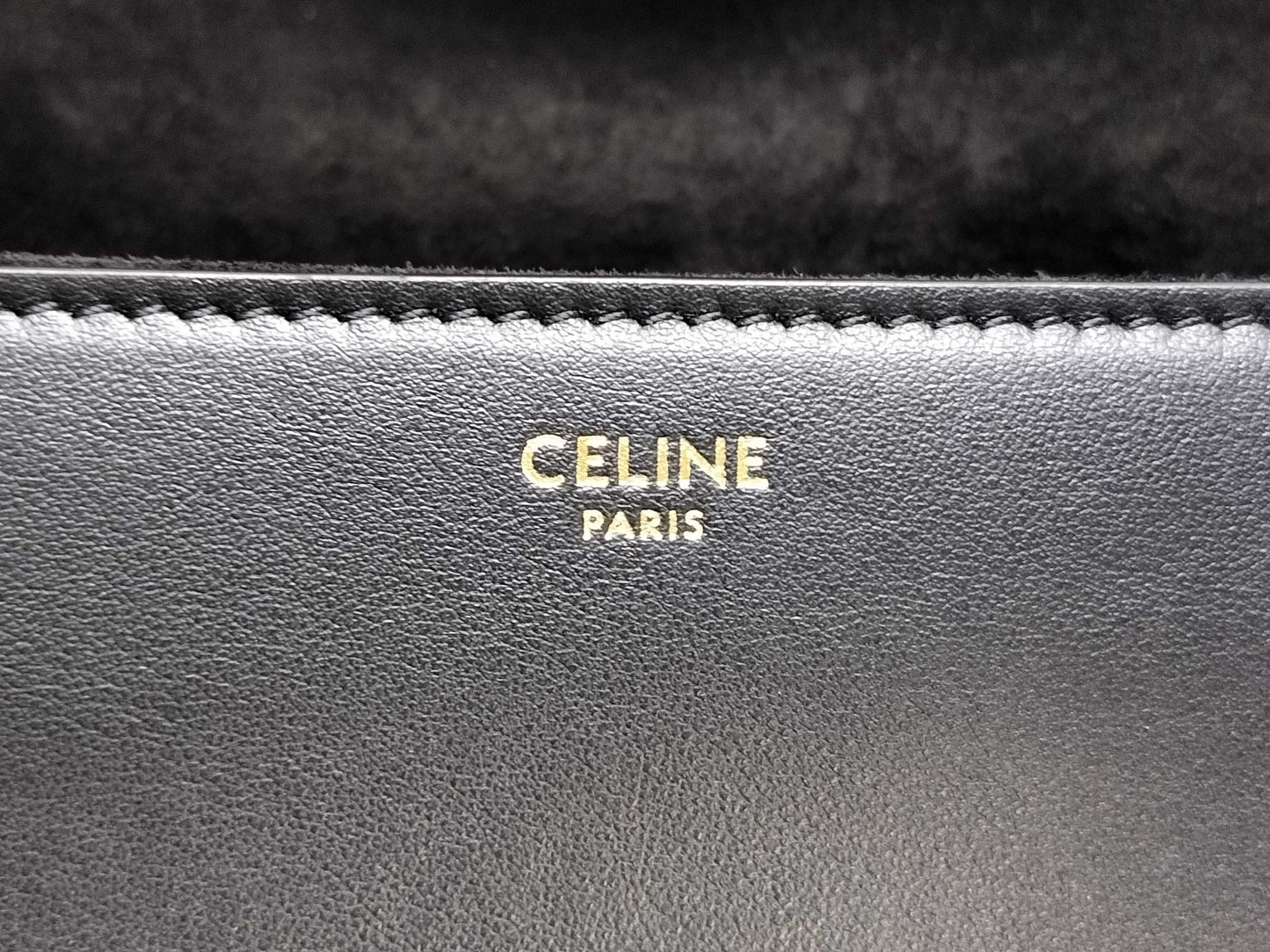 CELINE Teen Soft 16 Seize Shoulder Bag in Black. Includes dust bag and shoulder strap.