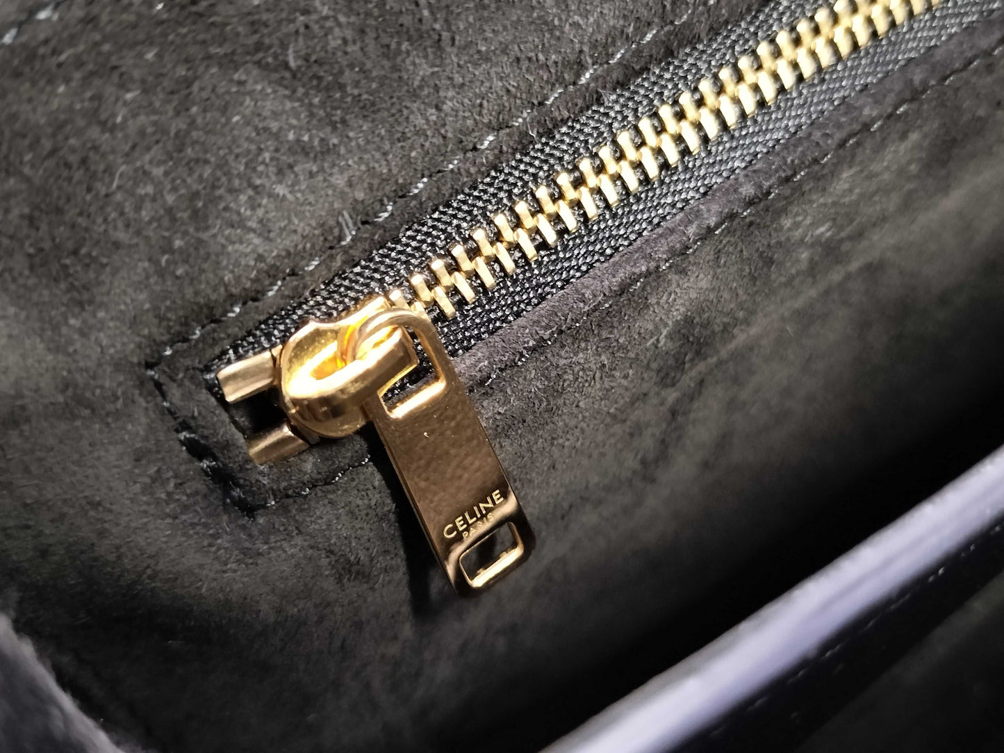 CELINE Teen Soft 16 Seize Shoulder Bag in Black. Includes dust bag and shoulder strap.