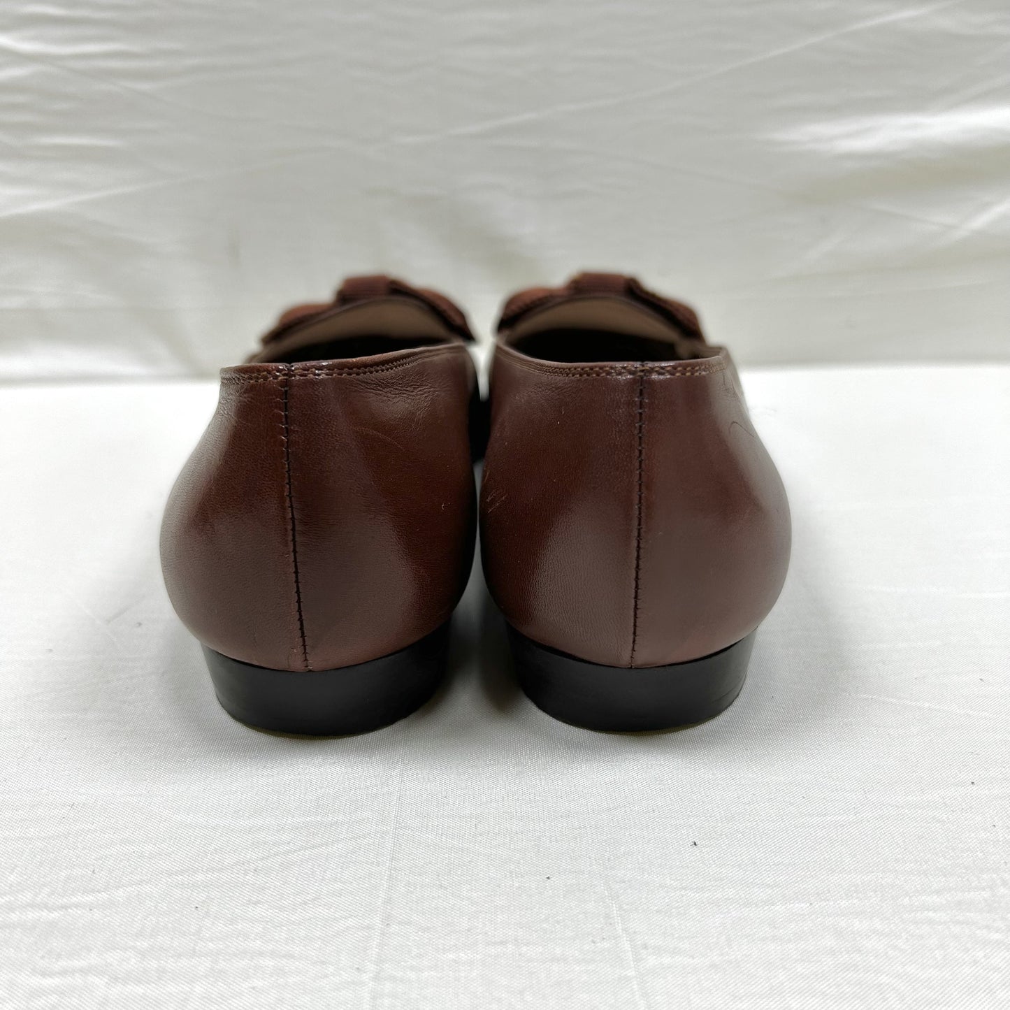 Salvatore Ferragamo Salvatore Ferragamo Flat Pumps 5/C Leather Brown Ribbon Pumps