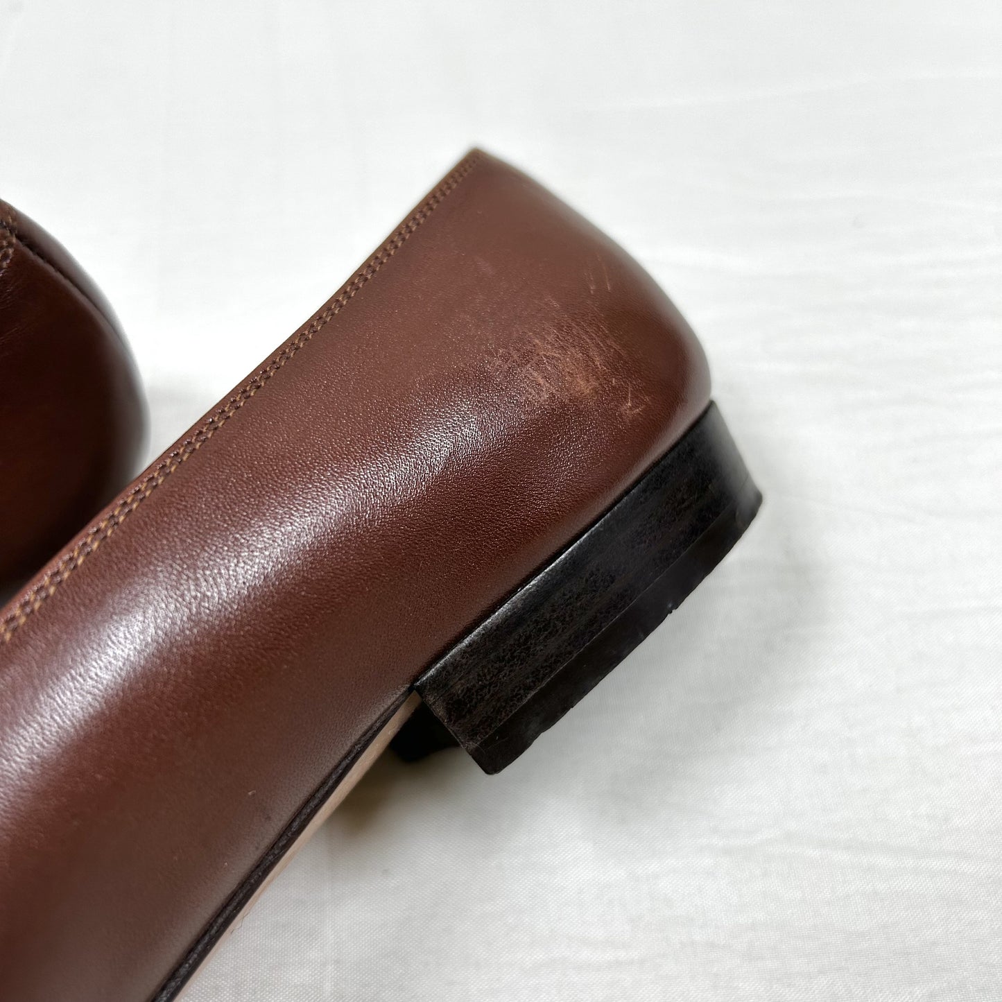 Salvatore Ferragamo Salvatore Ferragamo Flat Pumps 5/C Leather Brown Ribbon Pumps