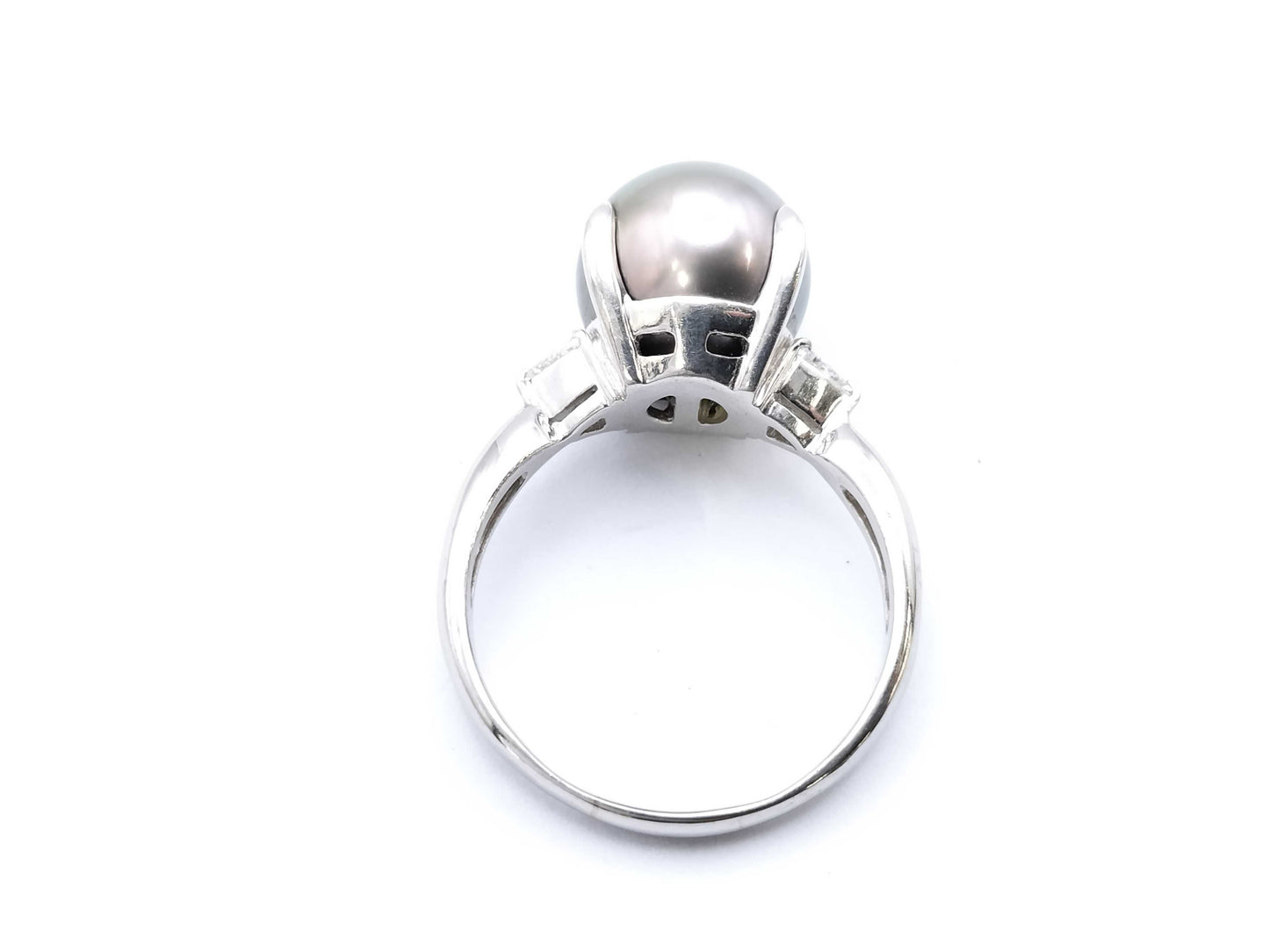 Pearl diameter: approx. 11.2mm, D0.16ct, PT900, 7.9g, Ring